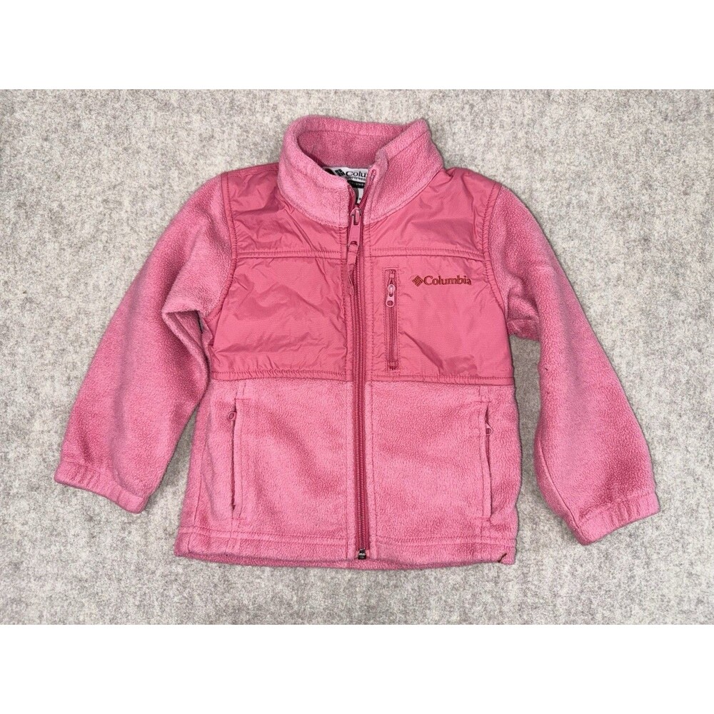 Columbia Girls Fleece Jacket Pink Full Zip Toddler Size 3T